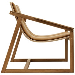 Armchair Divisa in Tropical Brazilian Hardwood and Natural Leather