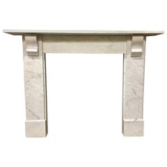Antique Victorian Carrara Marble Fireplace Surround