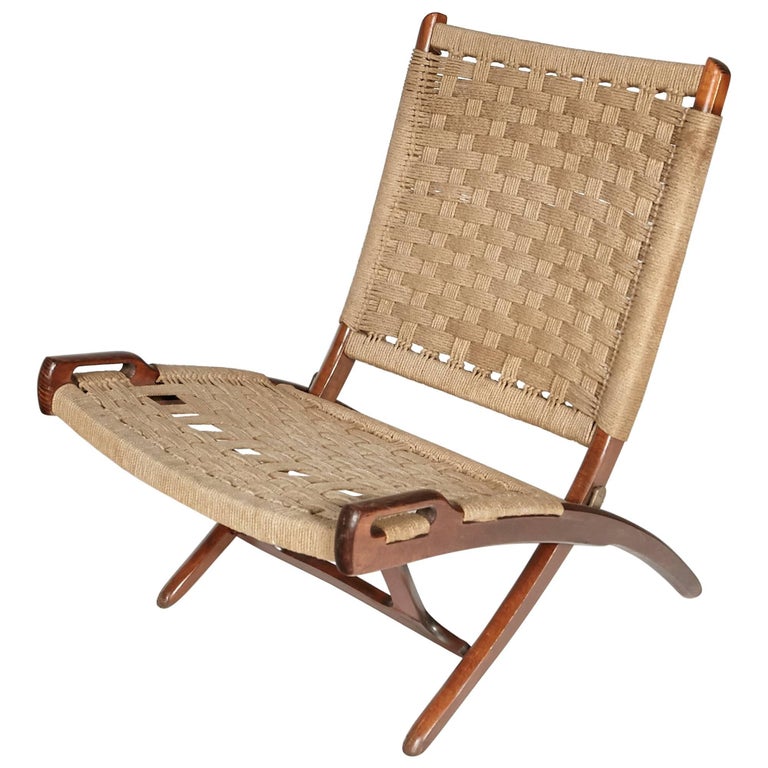 Folding Cord Lounge Chair, 1960s For Sale at 1stDibs