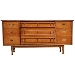1960s Unagusta Walnut Wood Low Dresser