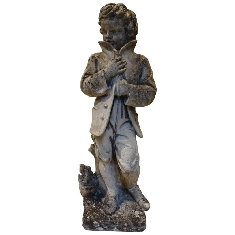 Garden Statue of a Boy at 1stDibs