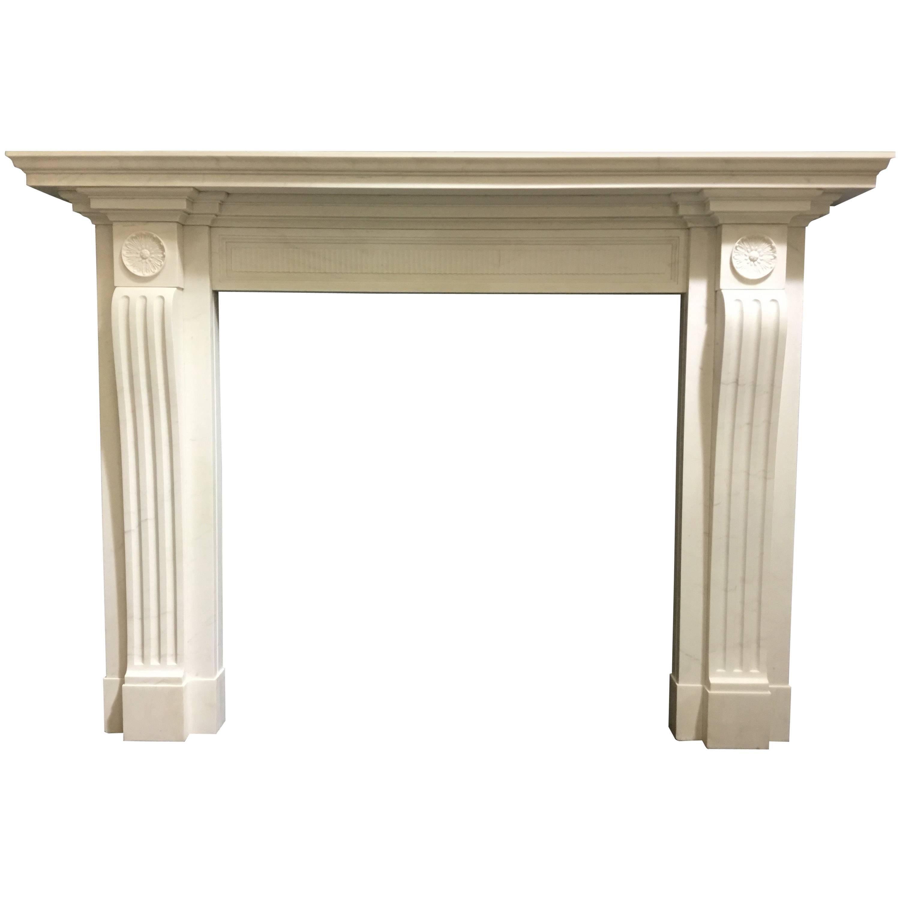 Neoclassical Fireplace Mantel in Marble