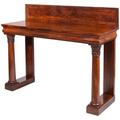 Antique Irish Regency Mahogany Console Table by Williams and Gibton