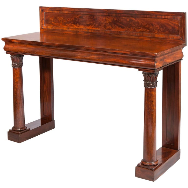 Irish Regency Mahogany Console Table by Williams and Gibton at 1stDibs
