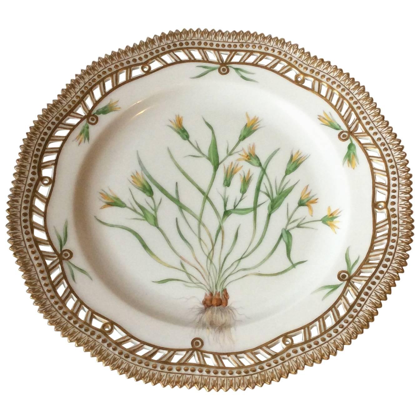 Royal Copenhagen Flora Danica Lunch Plate with Pierced Border No. 3554