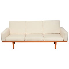 Hans Wegner GE236 Oak Three-Seat Sofa by GETAMA