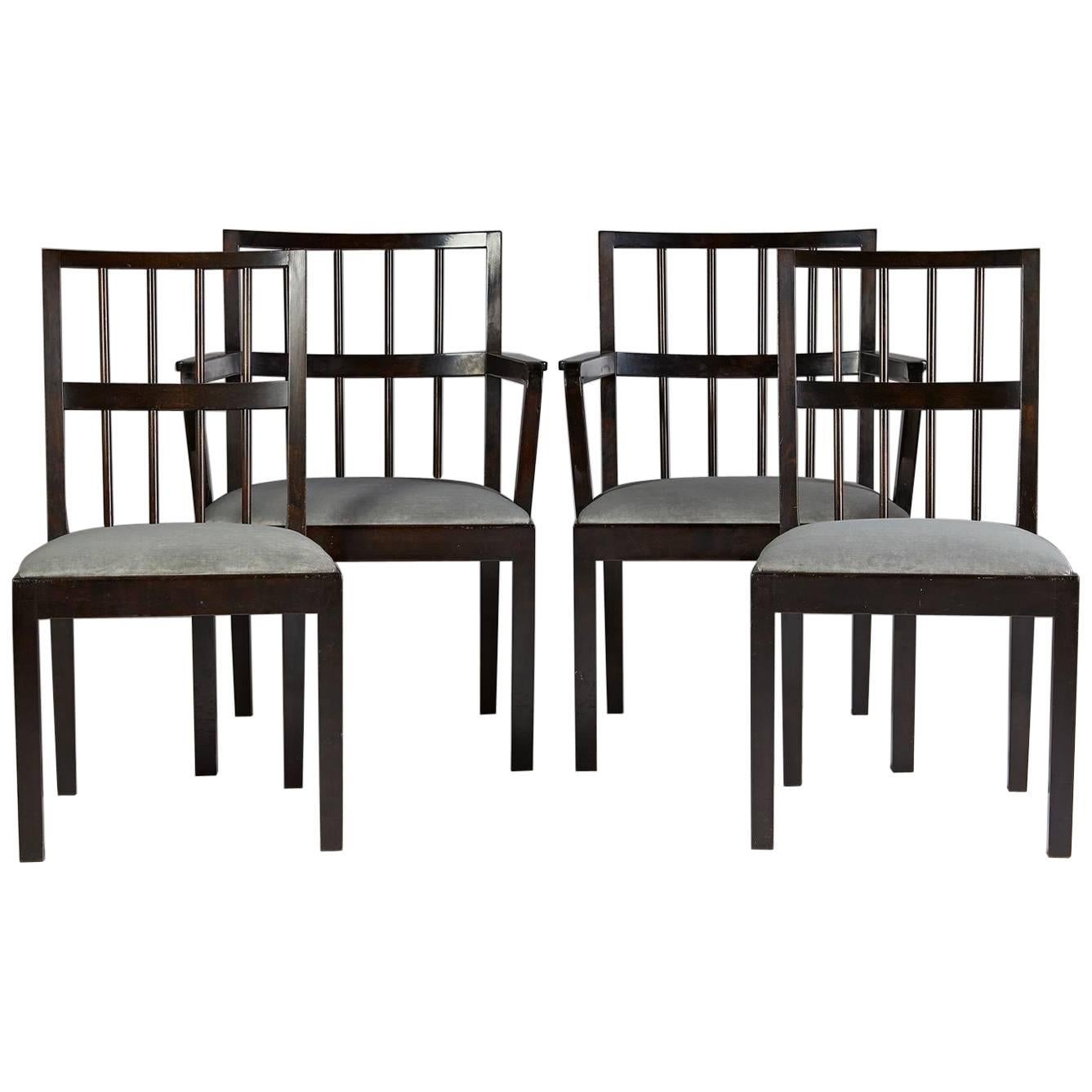Set of Four Chairs, Designed by Axel Einar Hjorth for NK, Sweden, 1930s