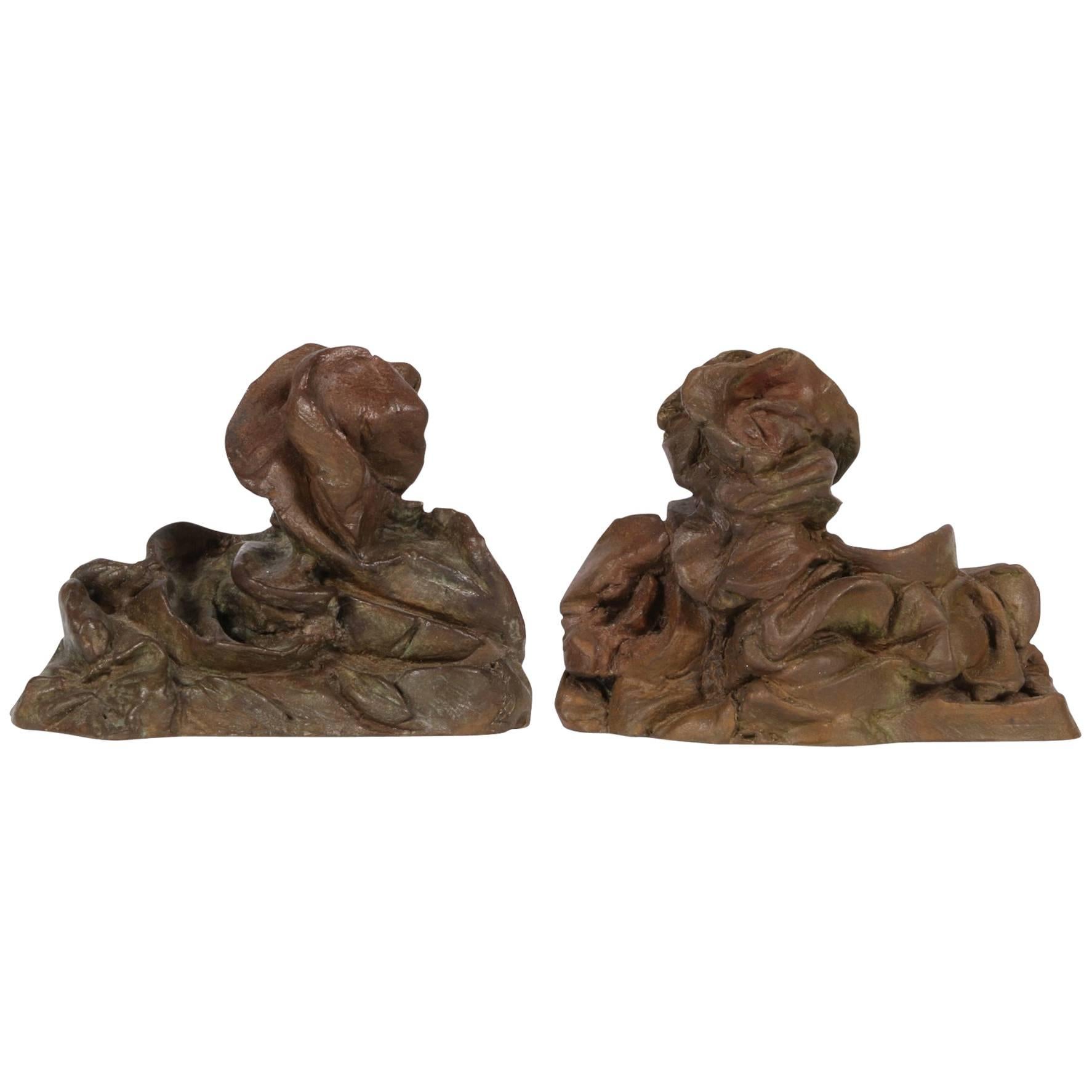 Pair of Modern Bronze Abstract Animal Figures