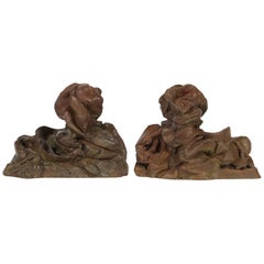 Pair of Modern Bronze Abstract Animal Figures