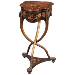 Rare French Art Nouveau Marquetry Table by Charles Guillaume Diehl, circa 1878