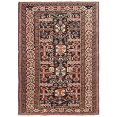 Small Size Antique Tribal Perpedil Caucasian Rug