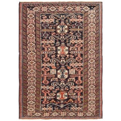 Small Size Antique Tribal Perpedil Caucasian Rug 