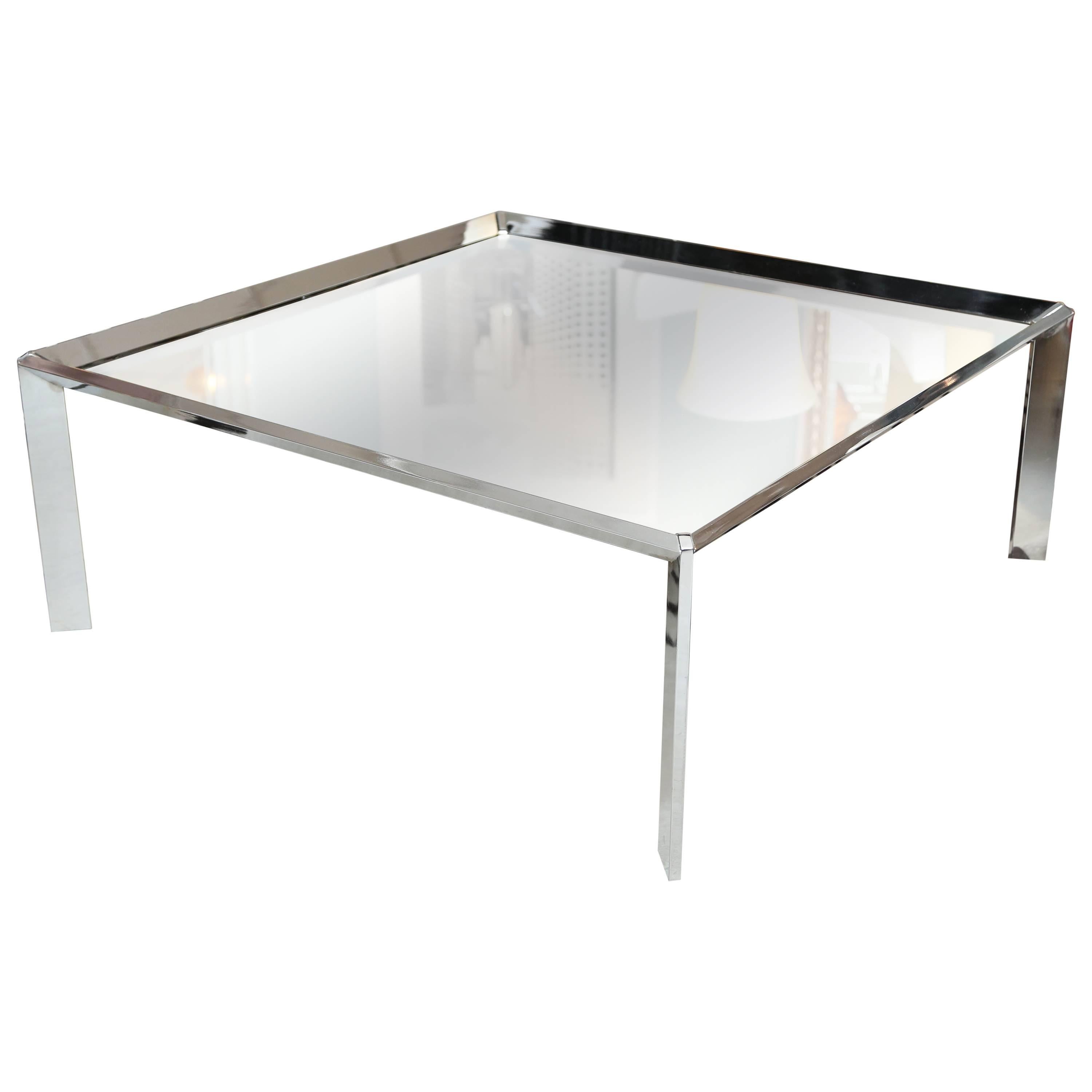 SALE! SALE! SALE! MIRROR COFFEE TABLE with Steel  legs, Contemporary, Chic For Sale