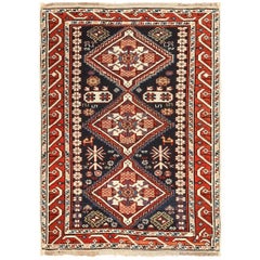 Small Running Dog Design Antique Caucasian Shirvan Rug. Size: 2' 7" x 3' 7"