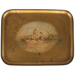 French Napoleon III Papie Mâché Tray, Late 1800s