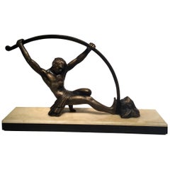 DEMETRIUS CHIPARUS Bronze Athlete Sculpture, Art Deco, 1930