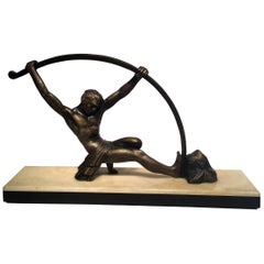 DEMETRIUS CHIPARUS Sculpture d'athlète en bronze, Art Déco, 1930