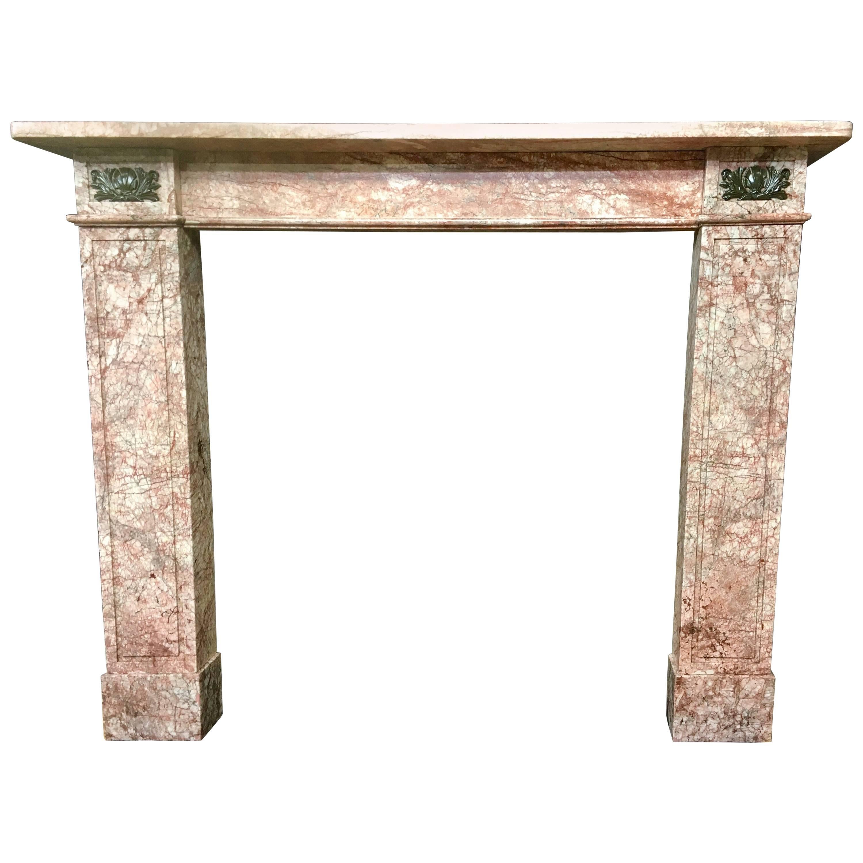Antique French Empire 19th Century Marble Fireplace Mantel Surround