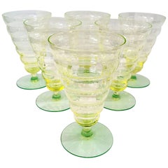 20th Century Set of Six Antique Cocktail or Parfait Glasses