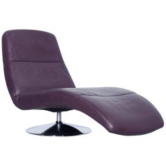 Ewald Schillig Designer Revliner Chair Leather Aubergine Couch Modern Function