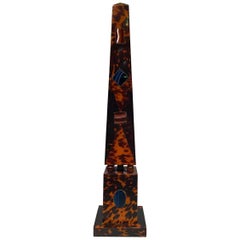 EMPIRE OBELISK in Tortoise Shell with Application of Semi-Precious Stones