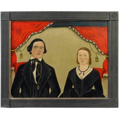 Antique Portrait of Husband and Wife