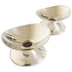 Hans Hansen Sterling Silver Candlesticks for Small Candles