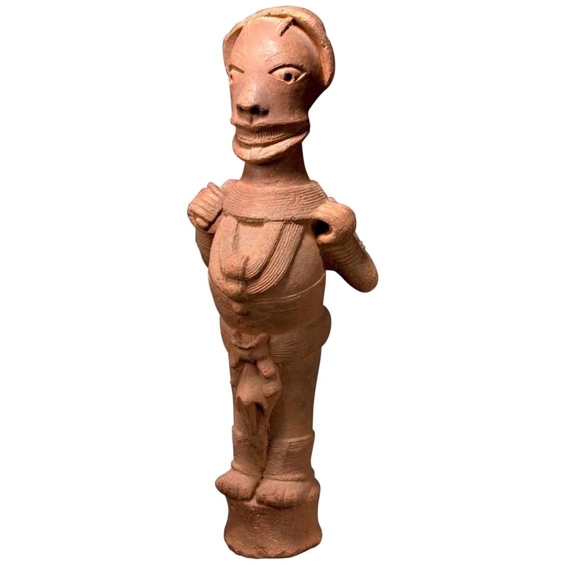 Nok Terrakotta-Standende Strickfigur, TL getestet, Nigeria, Afrika 500–100 v. Chr.