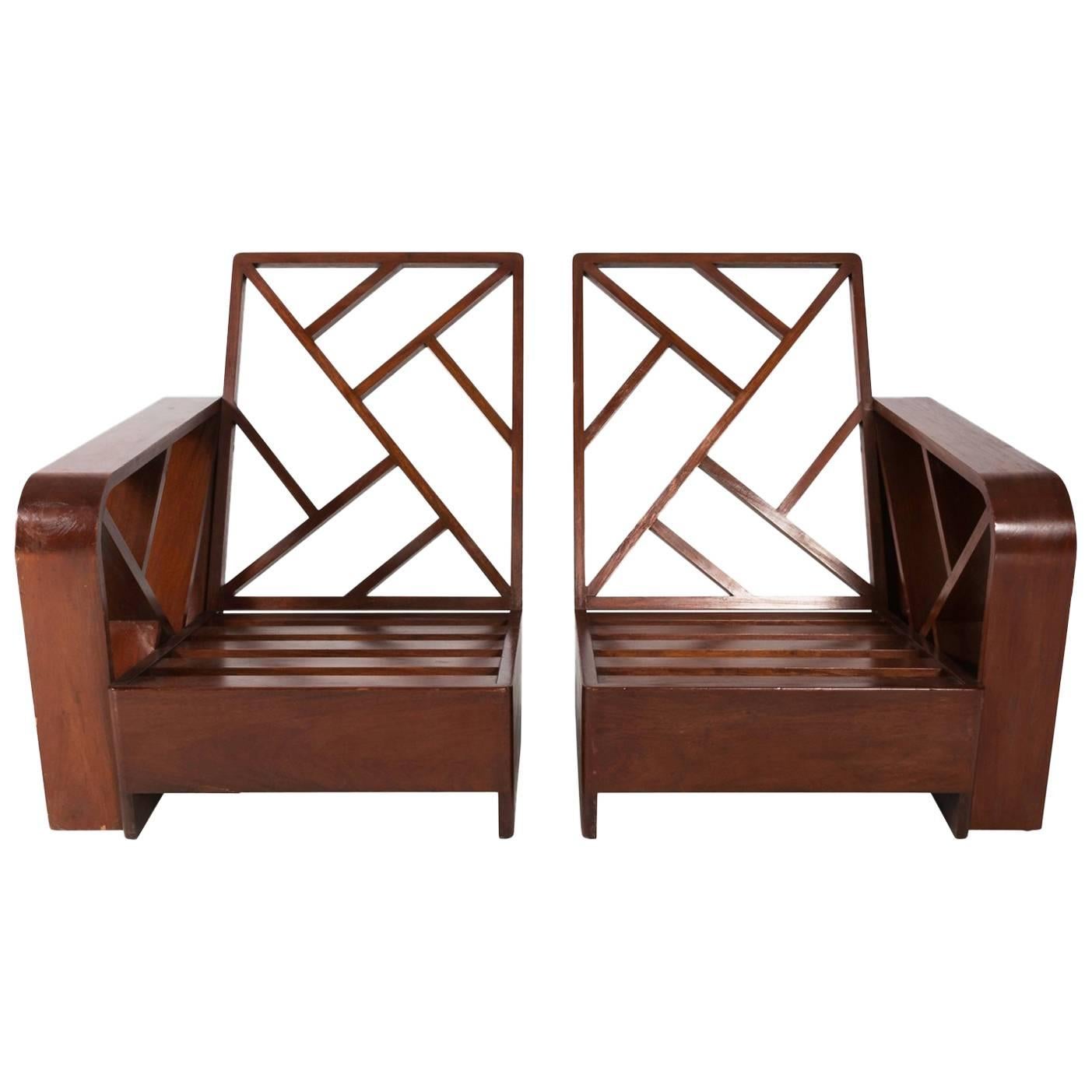 Pair of 1970s Mid-Century Modern Lounge Chairs