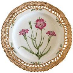 Royal Copenhagen Flora Danica Luncheon Plate #3554 with Pierced Border