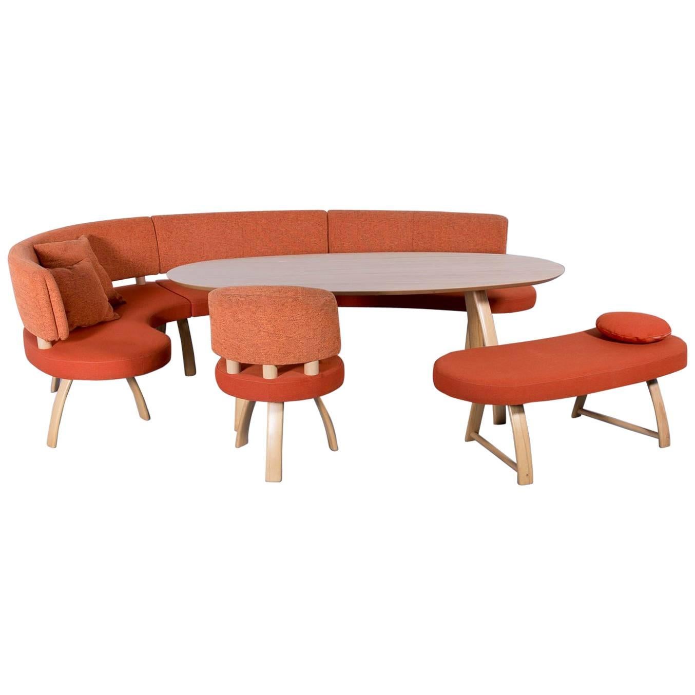 K+W Silaxx Kitchen Set Bench Chair Table Couch Sofa Orange Modern
