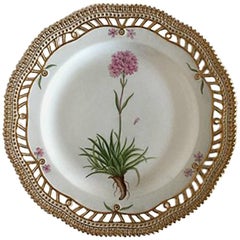 Vintage Royal Copenhagen Flora Danica Luncheon Plate #20/3554 with Pierced Border