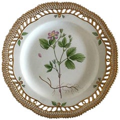 Royal Copenhagen Flora Danica Luncheon Plate #3554 with Pierced Border
