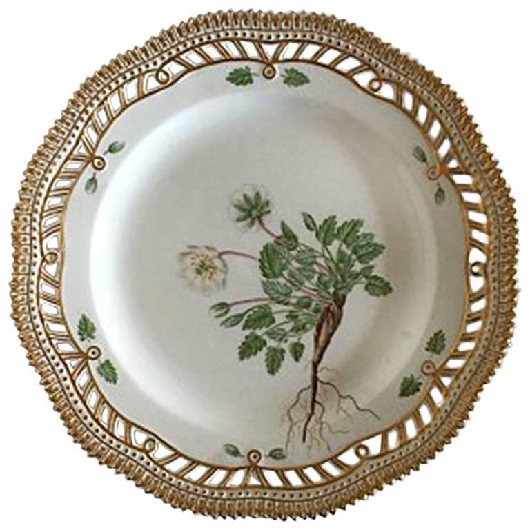 Royal Copenhagen Flora Danica Luncheon Plate #20/3554 with Pierced Border