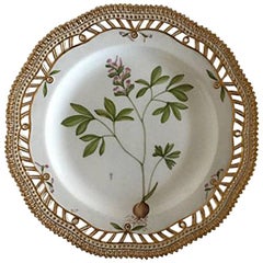 Royal Copenhagen Flora Danica Luncheon Plate #20/3554 with Pierced Border