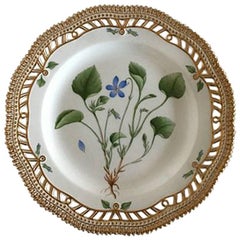 Royal Copenhagen Flora Danica Luncheon Plate #20/3554 with Pierced Border
