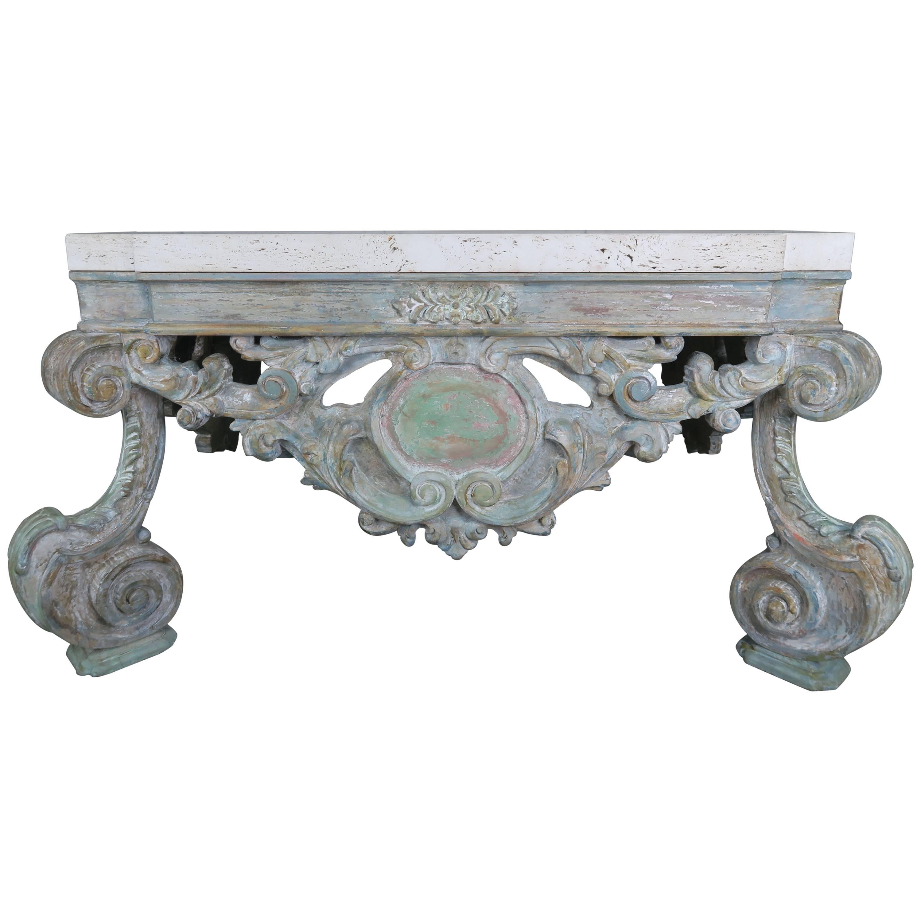 French Carved Louis XV Style Coffee Table 