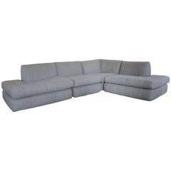 1970s Four-Piece Sectional with Original Fabric by Milo Baughman