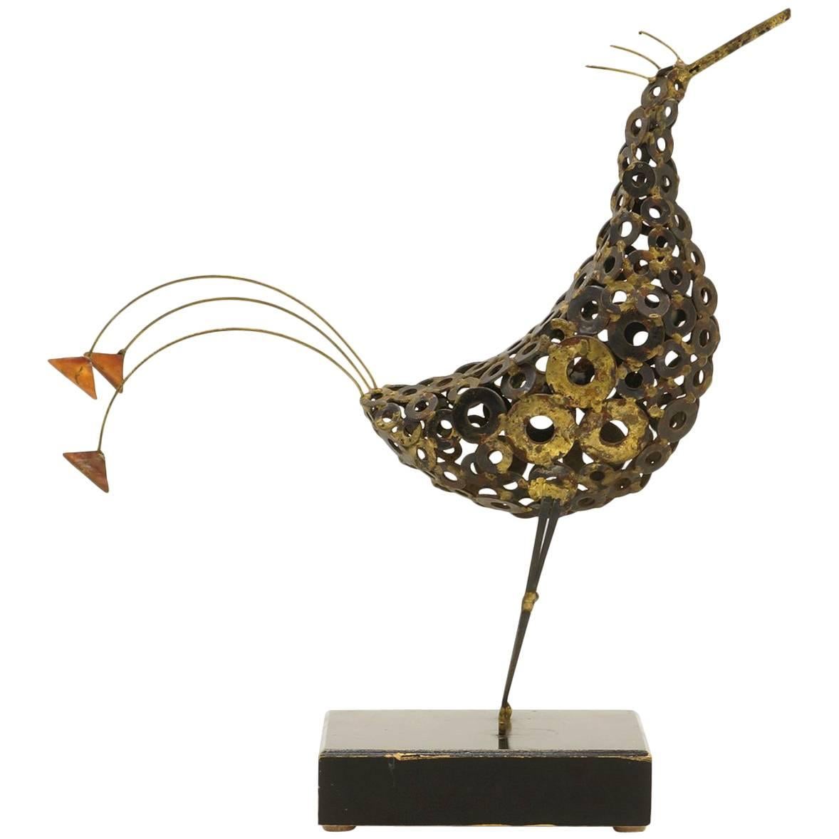 Tabletop Bird Sculpture in the Manner of Curtis Jere