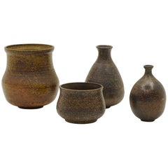 Small Pottery Vases, Set of Four