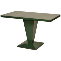 1950s Xavier Pauchard Green Rectangular Metal Bistrot French Table by Tolix