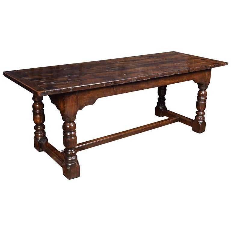Large Oak Refectory Dining Table For Sale at 1stdibs
