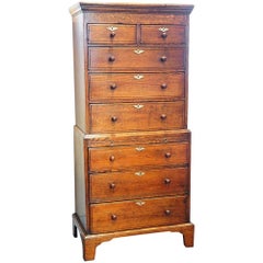 1920s Oak Tallboy Chest of Small Size
