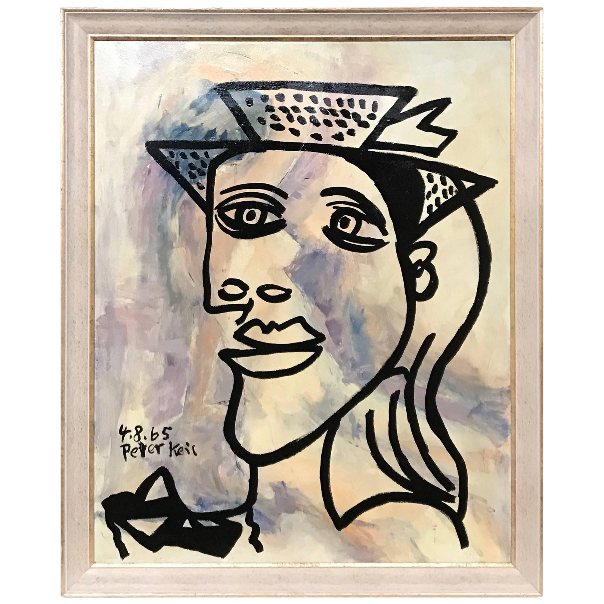 Peter Robert Keil, 
Lady with a Hat
 Oil Portrait, Signed and Dated