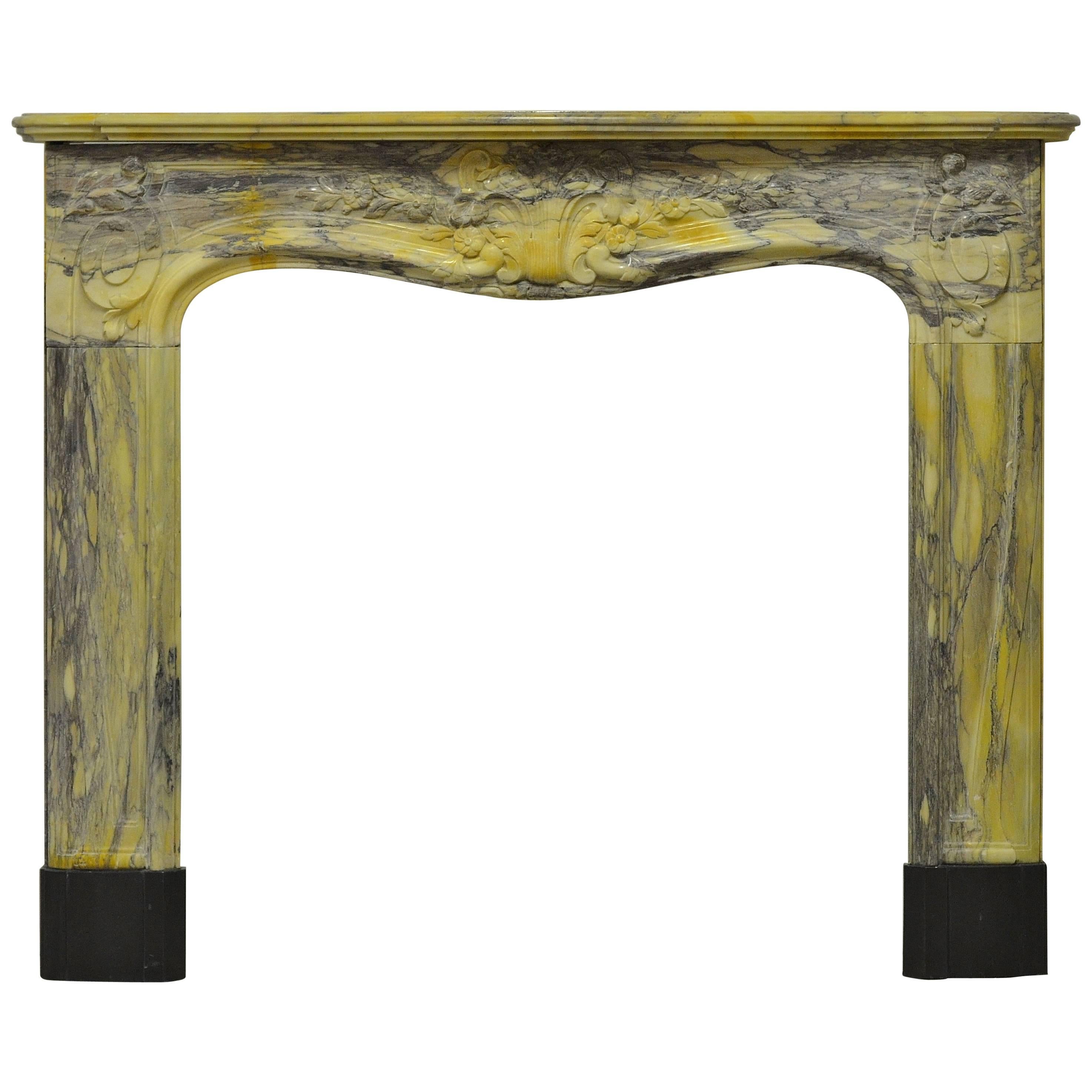  Colorful Marble Louis XV Fireplace Mantel