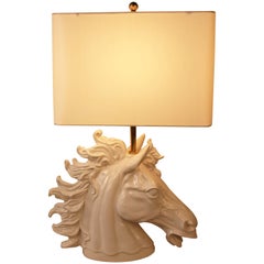 Sculpture Pottery Horse Head Table Lamp