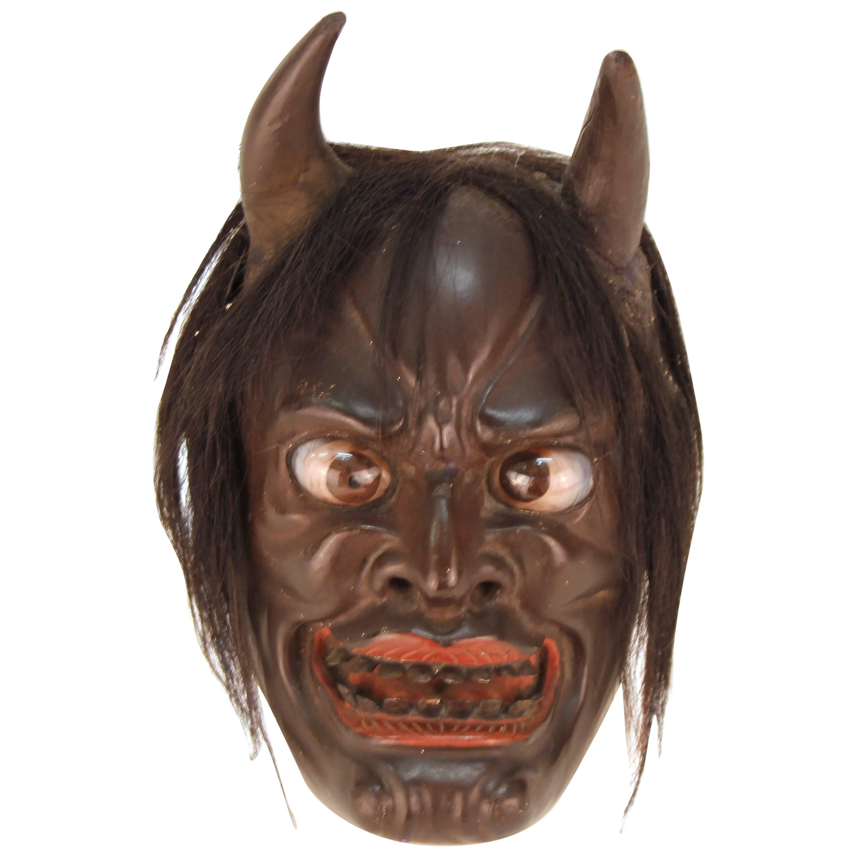 Japanese Edo Period Ike Mask 'Devil Face' For Sale