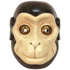 Vintage Japanese Showa Period Noh Theater Mask of Saru the Monkey