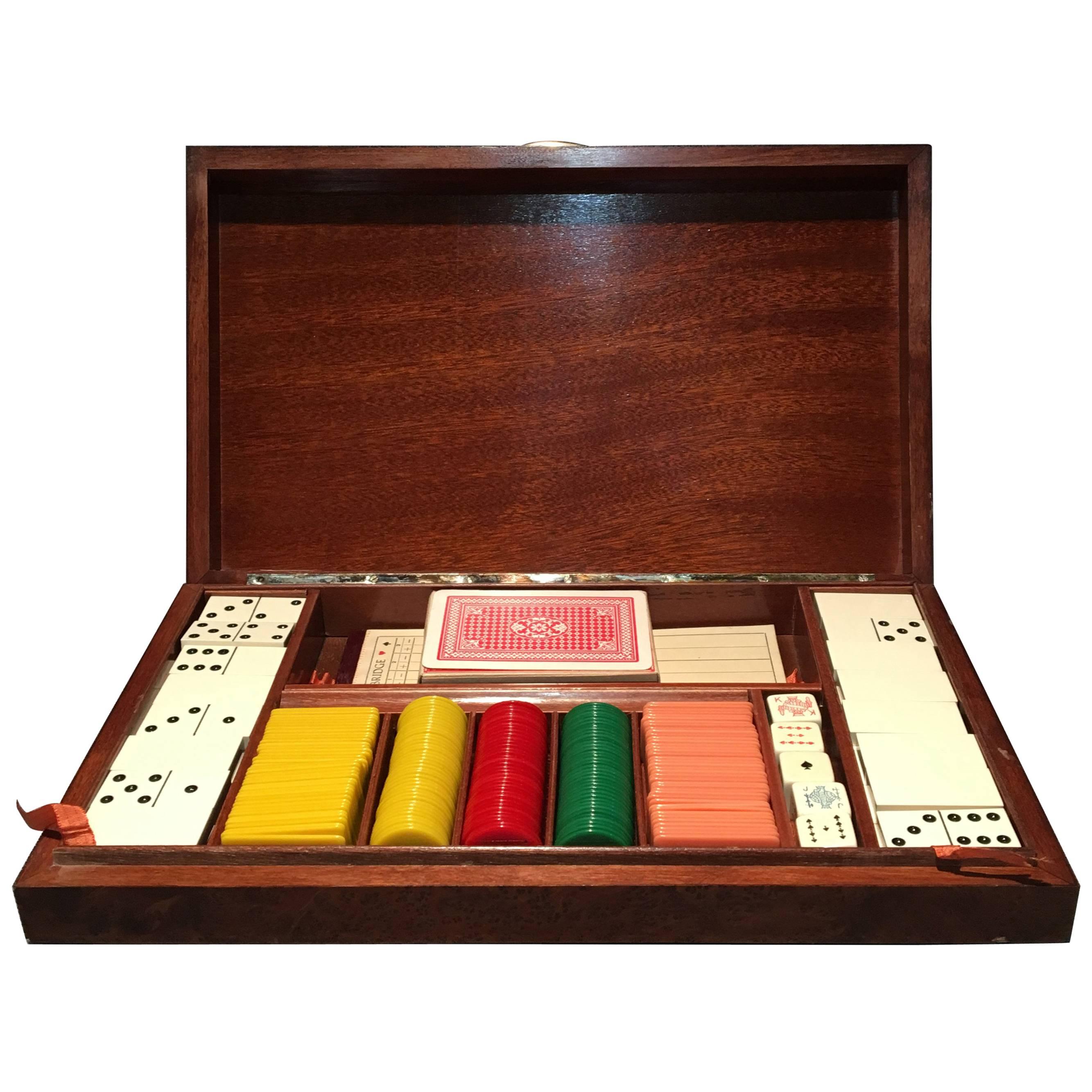 Early 20th Century 800 Silver Gentleman's Game Set  