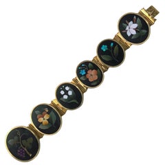 Very Fine 19th Century Gold Pietra Dura Bracelet, Italy circa1875